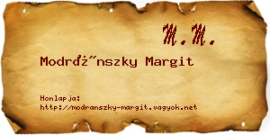 Modránszky Margit névjegykártya